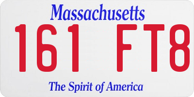 MA license plate 161FT8