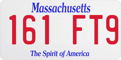 MA license plate 161FT9
