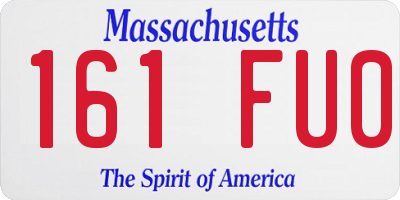 MA license plate 161FU0