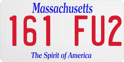 MA license plate 161FU2