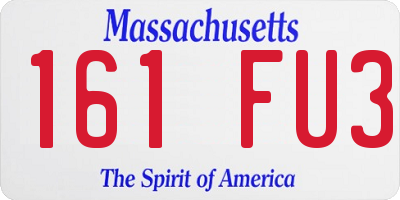 MA license plate 161FU3