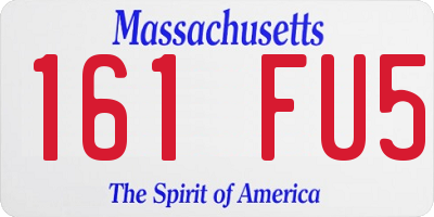 MA license plate 161FU5