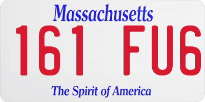 MA license plate 161FU6