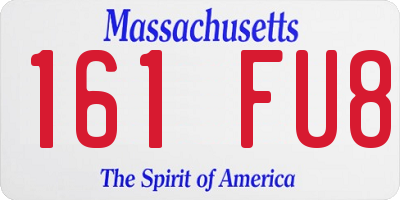 MA license plate 161FU8
