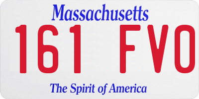 MA license plate 161FV0