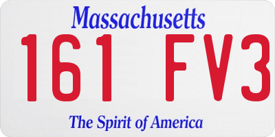 MA license plate 161FV3