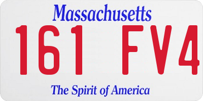 MA license plate 161FV4