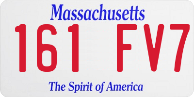 MA license plate 161FV7