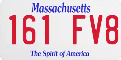 MA license plate 161FV8
