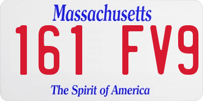 MA license plate 161FV9
