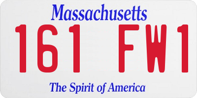 MA license plate 161FW1