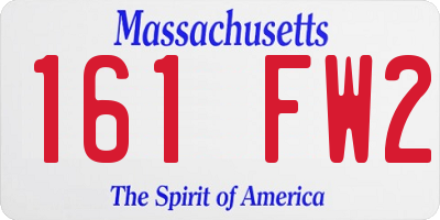 MA license plate 161FW2