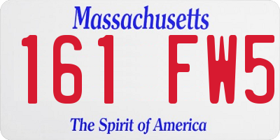 MA license plate 161FW5
