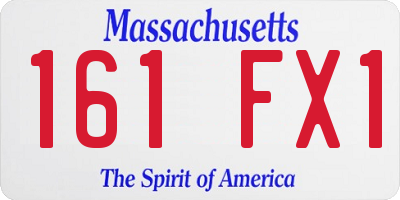 MA license plate 161FX1