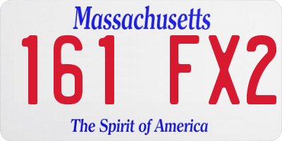 MA license plate 161FX2