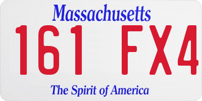 MA license plate 161FX4