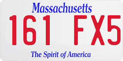 MA license plate 161FX5