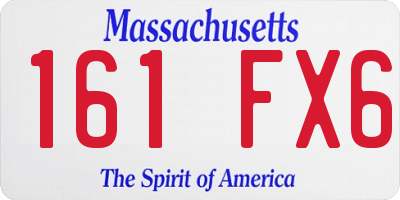 MA license plate 161FX6
