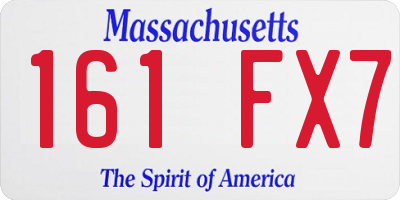 MA license plate 161FX7
