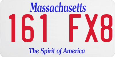 MA license plate 161FX8