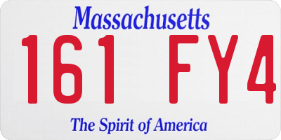 MA license plate 161FY4