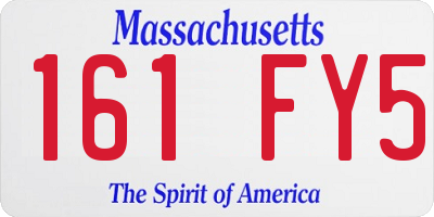 MA license plate 161FY5