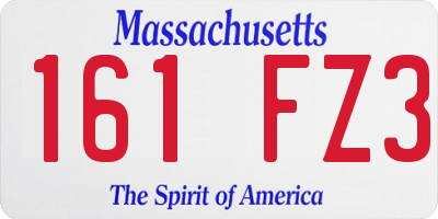 MA license plate 161FZ3