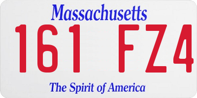MA license plate 161FZ4