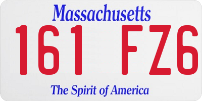 MA license plate 161FZ6