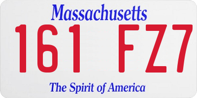 MA license plate 161FZ7