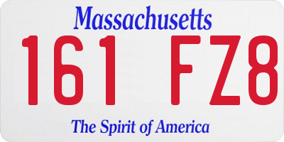 MA license plate 161FZ8