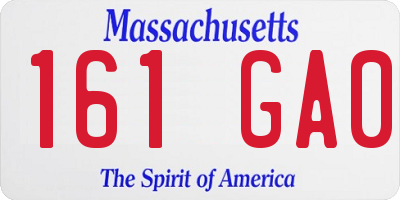MA license plate 161GA0