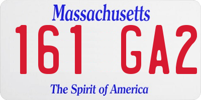 MA license plate 161GA2