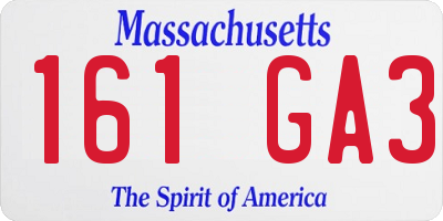MA license plate 161GA3