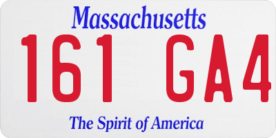 MA license plate 161GA4