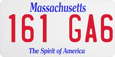 MA license plate 161GA6