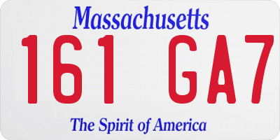 MA license plate 161GA7