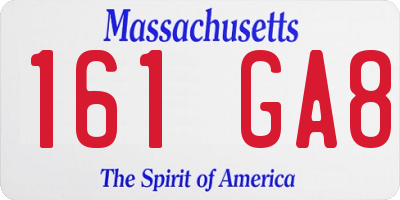 MA license plate 161GA8