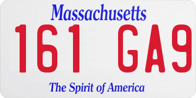 MA license plate 161GA9