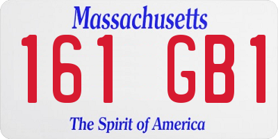 MA license plate 161GB1