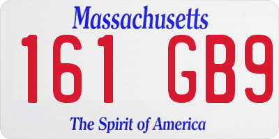 MA license plate 161GB9