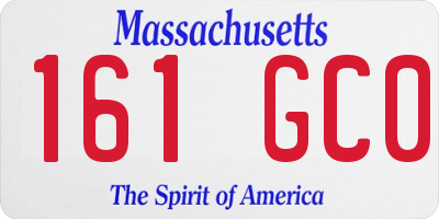 MA license plate 161GC0