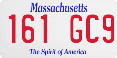 MA license plate 161GC9