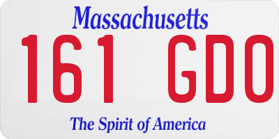 MA license plate 161GD0