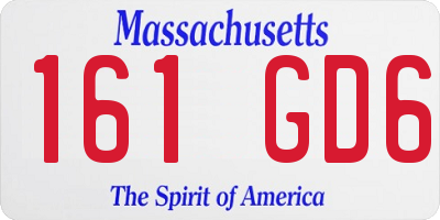 MA license plate 161GD6