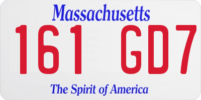 MA license plate 161GD7