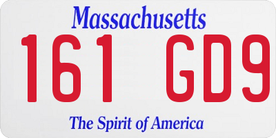 MA license plate 161GD9