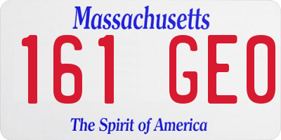 MA license plate 161GE0
