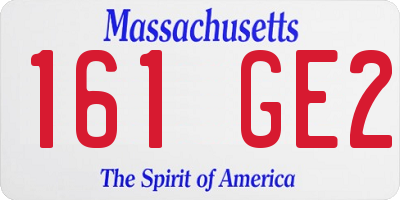 MA license plate 161GE2