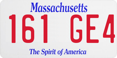 MA license plate 161GE4